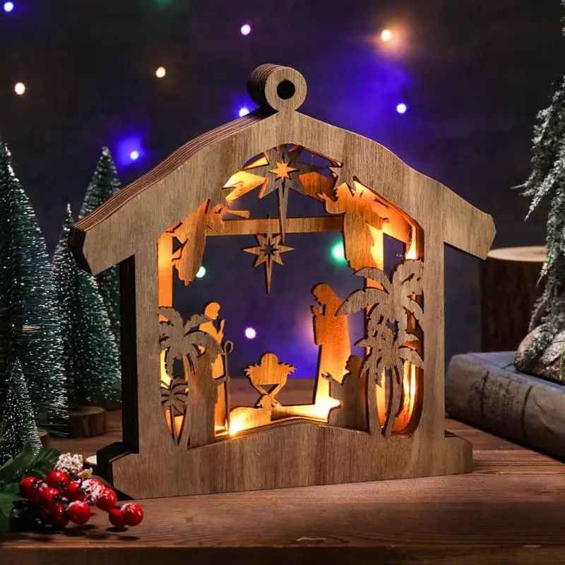 LED Nativity Scene, Wooden Ideas For Christmas, Christmas Ornaments, Christmas Gift DCLAF27